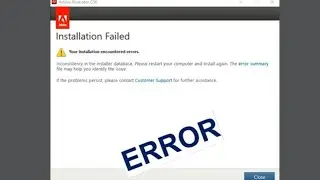 Adobe Illustrator Installation Error Solution.