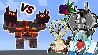 Netherite Monstrosity Vs. Mowzie's Mobs Monsters in Minecraft Showcase
