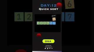 QUICK SORT ANIMATION VIDEO 👩‍💻👨‍💻 | DSA | #dsa #sortingalgorithm #computerscience