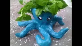 MACETA PULPO PARA SUCULENTAS,  POTE DE POLVO PARA SUCULENTAS