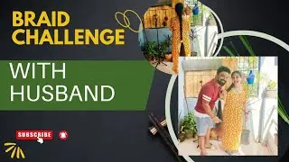 Husband Making Wife's Braid #challenge #trending #longhair #rapunzel #pahadirapunzel