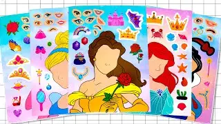 [✨STICKER ASMR✨] DISNEY PRINCESS STICKER BOOK MAKEOVER 👗| FUN WITH RAPUNZEL, BELLE & ELSA!