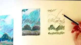 How to Draw and Color Landscapes Like an Impressionist/Make it into a Postcard