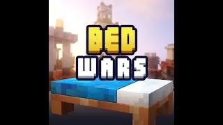Playing Bedwars in Minecraft.