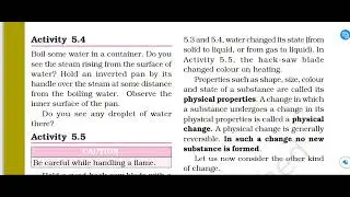 Physical and Chemical Changes CLass 7 chapter 5