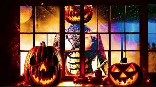 Halloween Thunder and Lightning Ambiance Scary Window