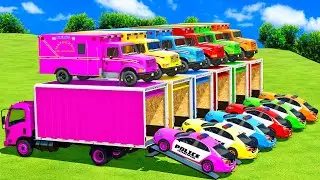 TRANSPORTING COLORS OF FORD AMBULANCES & CHEVROLET POLICE CARS WITH ISUZU TRUCKS - FS22