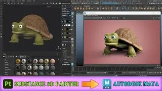 Substance 3D Painter to Autodesk Maya Workflow | Turtle 3D Modeling series (Part -4) |