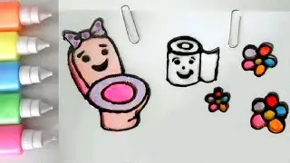 Colours For Kids Toilet Coloring Pages How To Color Toilet  Stained Glass