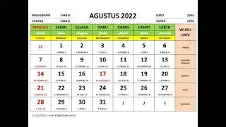 kalender bulan agustus 2022