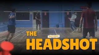 HEADSHOT BUT SAFE WHILE PLAYING BADMINTON #badminton #sports