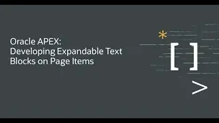 Oracle APEX: Develop Expandable Text Blocks on Page Items