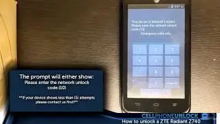 Unlock ZTE Radiant Z740 by factory unlock code in Minutes!