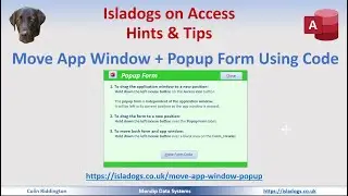 Move the Application Window AND Popup Form Using Code