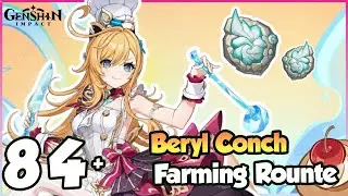 84 Easy Farming Route Beryl Conch 苍晶螺 | 14 Minutes  | Genshin Impact  | 原神 天穹花 采集路线