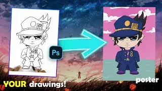 How to Draw with a Mouse - Jotaro Kujo | Photoshop