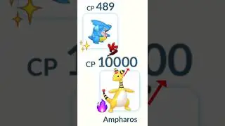 Only 489 Cp GIBLE vs 10,000 Cp Shadow Ampharos team (Pokemon GO)