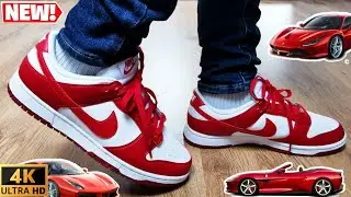 Nike Dunk Low Next Nature White Gym Red / DETAIL &​ ON​ FEET​