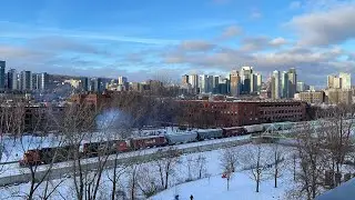 CN Locomotive EMD GP38-2 along Lachine Canal, Montreal, Canada