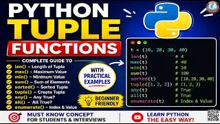 Python Tuple Functions Explained | len(), max(), min(), sum(), sorted(), tuple() | Python Tutorial