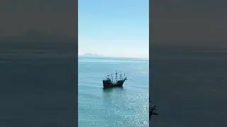 REAL Pirate Ship on Caribbean Sea 