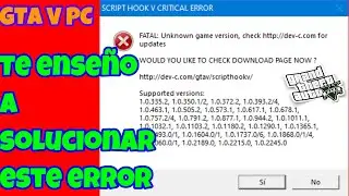 🤬SCRIPT HOOK V CRITICAL ERROR. GTA V PC. ASÍ SE SOLUCIONA ESTE ERROR