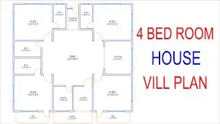 HOUSE PLAN DESIGN | EP 311 | 1900 SQUARE FEET 4 BEDROOMS HOUSE PLAN | LAYOUT PLAN