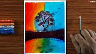 Oil Pastel Drawing For Beginners easy step by step || how to draw oil pastel drawing kaise banaye