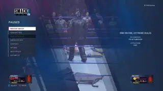WWE 2K20 King Billith Vs Sin Cara Hurricarrana through flaming Table