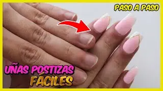 ¿COMO PONER UÑAS POSTIZAS EN CASA? 🏡  FÁCIL Y REALES - Curso De Uñas #008