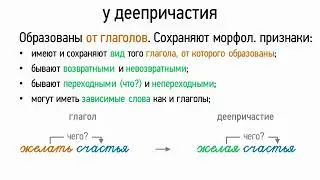 Признаки глагола и наречия у деепричастия (7 класс, видеоурок-презентация)
