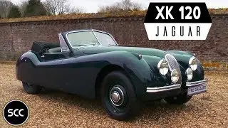 JAGUAR XK120 / XK 120 Drophead Coupé Left hand 1953 - Modest test drive - Engine sound | SCC TV