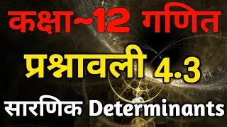 12th Maths Chapter 4 Determinants | Exercise 4.3 | सारणिक Sarnik | Based On NCERT Book