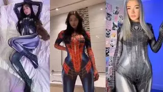 Spider women all costume #tiktok #gadis #djremix #spiderman