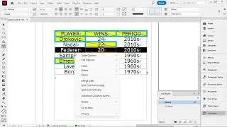 Header Rows in InDesign