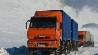 Зимник. Переправа ЖЕСТЬ... Дальнобойщики севера.