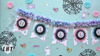 DIY Banner - Little Hot Tamale - Ruffled Crepe Paper Tutorial - Pastel Halloween
