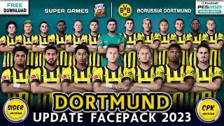 PES 2021 ⚽ Borussia Dortmund Update Facepack 2023 ( SIDER ◆ CPK ) 2023 ● اوجه لاعبى دورتموند 2023