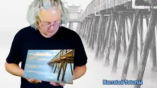 Adding clouds to a black and white photo of the Imperial Beach Pier with Marshall Photo Oils