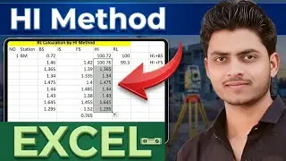 RL Calculation by HI Method in Excel | HI Method in Excel  | Fly Levelling