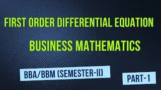 First Order Linear Differential Equations