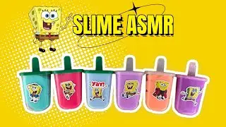 Spongebob Squarepants - Looking Clay Coloring With Ice Cream And Spongebob Toys! Slime ASMR