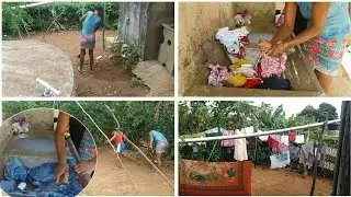 Rotina de limpeza diaria/lavei roupa no tanquinho / vari o quintal/ Empregada do lar😂