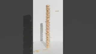 Extra Tall 3D Jenga Simulation Created Using Blender