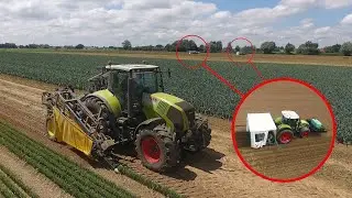 4 CLAAS au repiquage de poireaux ! 🇨🇵