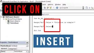 How to get rid of thick cursor in vba? #straighttothepoint