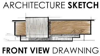 How to draw architecture sketch / FRONT VIEW