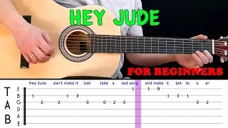 HEY JUDE | Easy guitar melody lesson for beginners (with tabs) - The Beatles