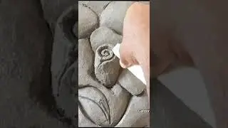 cement Rose art wall desain
