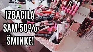 NAJVEĆI DECLUTTER ŠMINKE IKAD 💄 - palete sjenila, bronzeri, rumenila i highlighteri (1/2) 🗑️